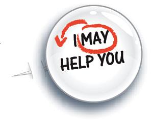 button that says may I help you